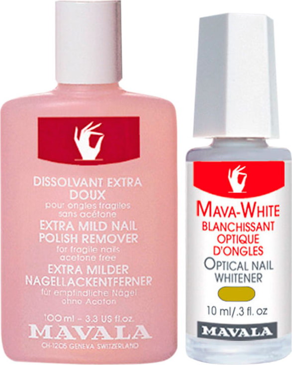 Kit Mavala Mava White & Pink Nail Polish - Clareador 10ml + Removedor 100ml