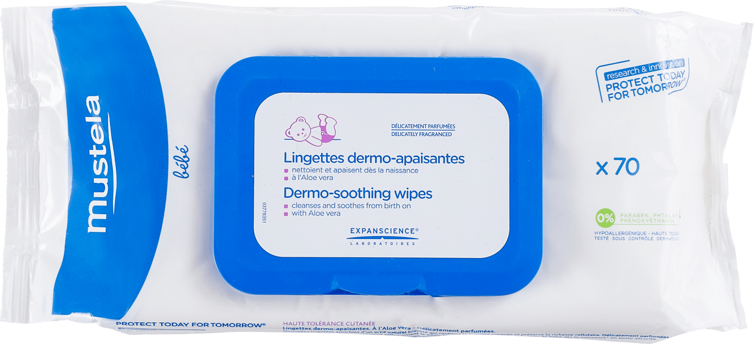 Mustela Bébé Lingettes Dermo-Apaisantes - Lenços de Limpeza (70 unidades)