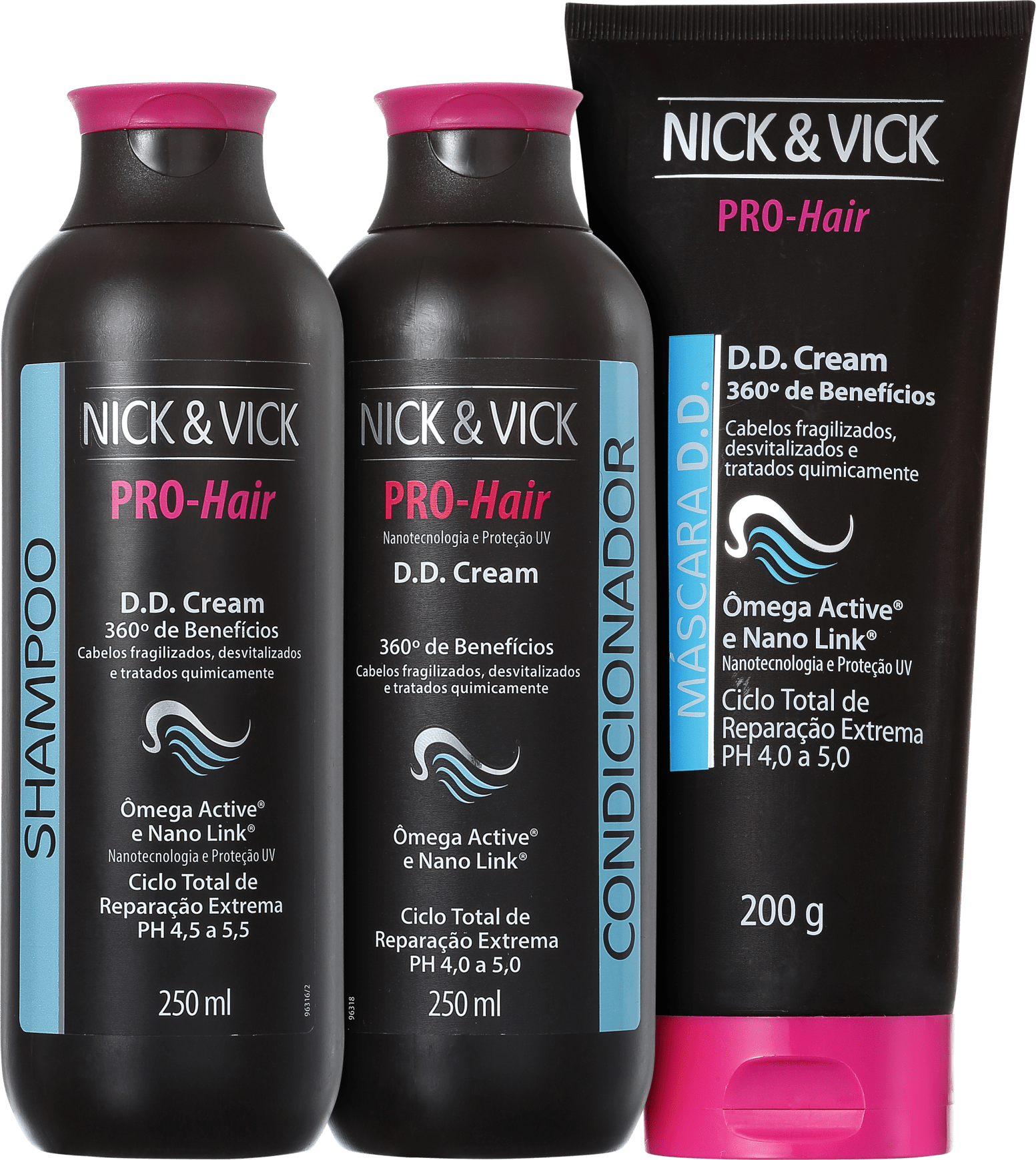 Nick & Vick PRO-Hair D.D. Cream 360º Tratamento Completo Kit (3 Produtos)