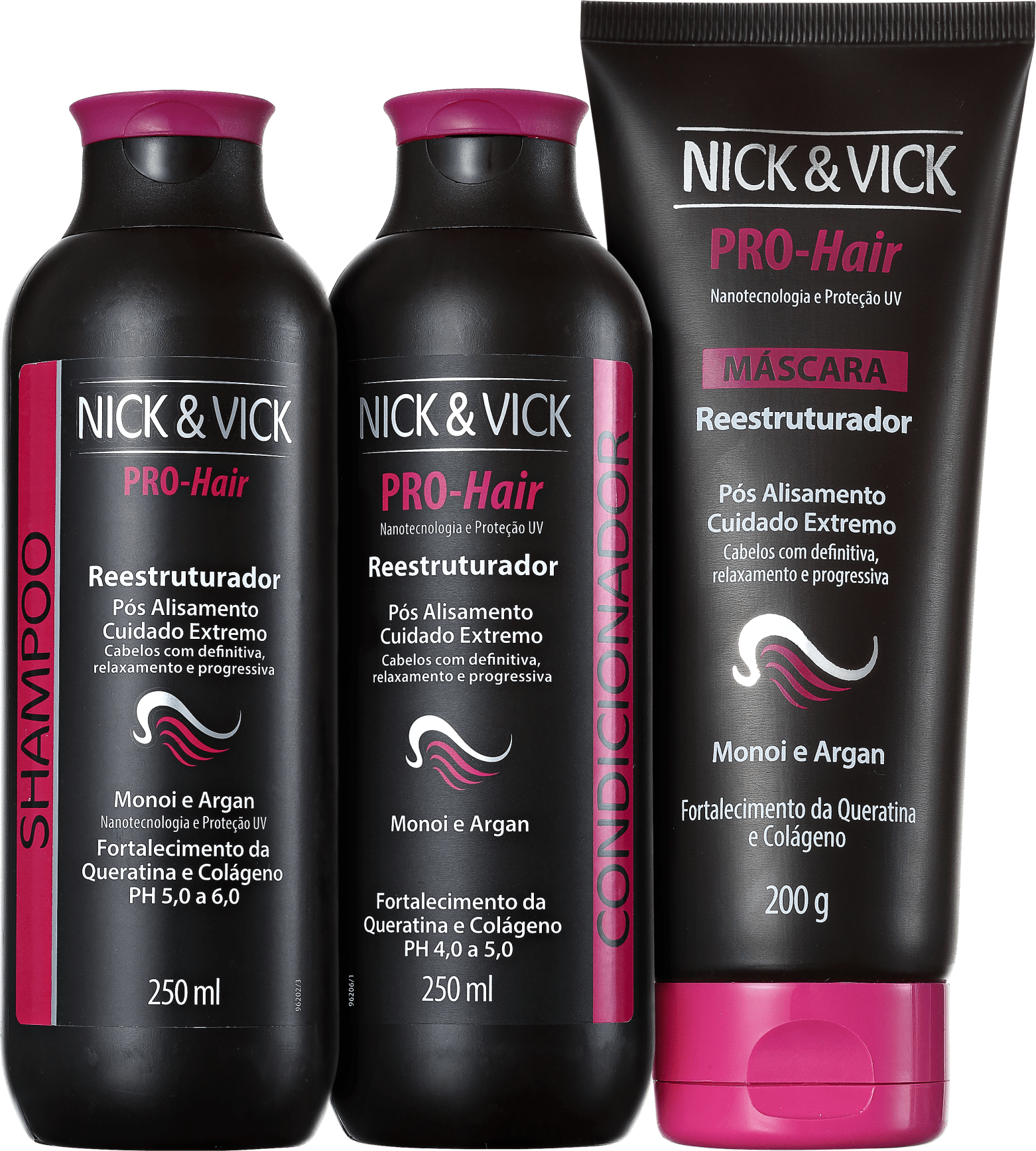 Nick & Vick PRO-Hair Reestruturador Fim dos Danos Kit (3 Produtos)