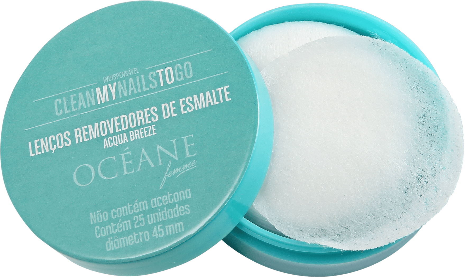Océane Femme Clean My Nails To Go Acqua Breeze - Lenço Removedor de Esmalte (25 unidades)