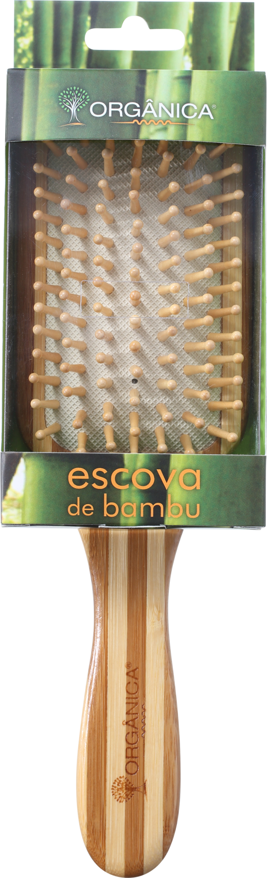 Orgânica Bambu Quadrada - Escova de Cabelo