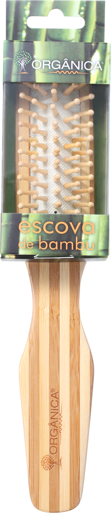 Orgânica Bambu Retangular - Escova de Cabelo