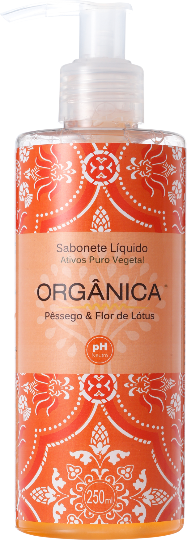 Orgânica Puro Vegetal Pêssego e Flor de Lótus - Sabonete Líquido 250ml