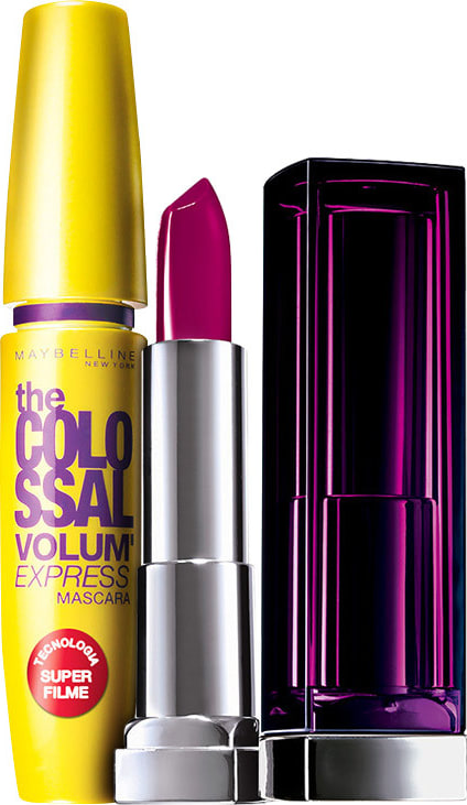 Kit Maybelline The Colossal Lips and Eyes Roxo Provocante (2 produtos)