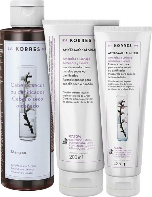 Korres Amêndoa e Linhaça - Care Kit (3 Produtos)