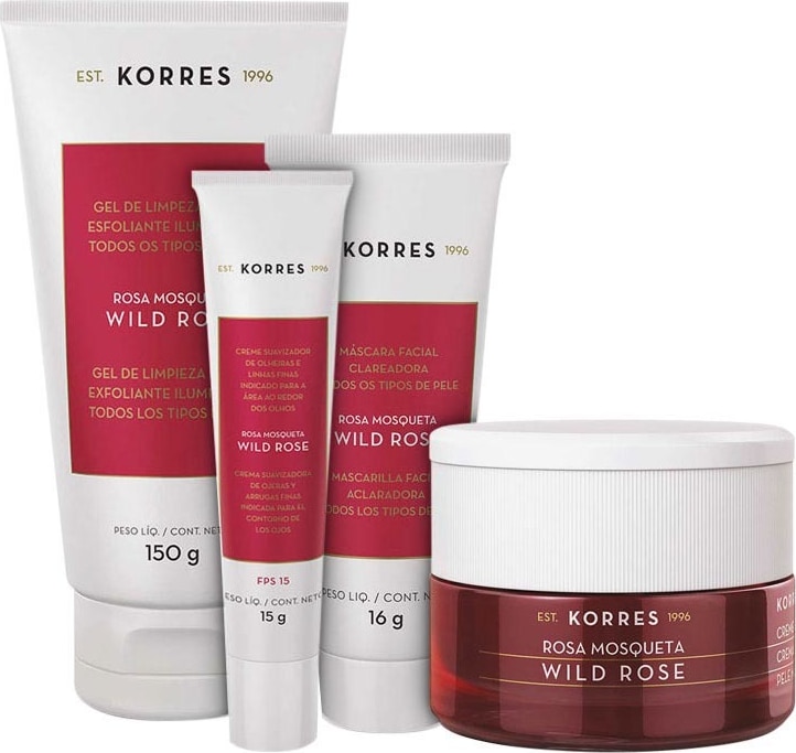 Kit Korres Wild Rose Pele Normal a Seca Full (4 produtos)