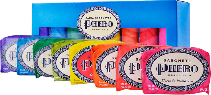 Kit Phebo Tradicional Caixa Azul - Sabonetes em Barra 8x90g