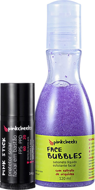Kit Pink Cheeks Pink Stick Face Bubbles Stick Pele Protegida (2 produtos)