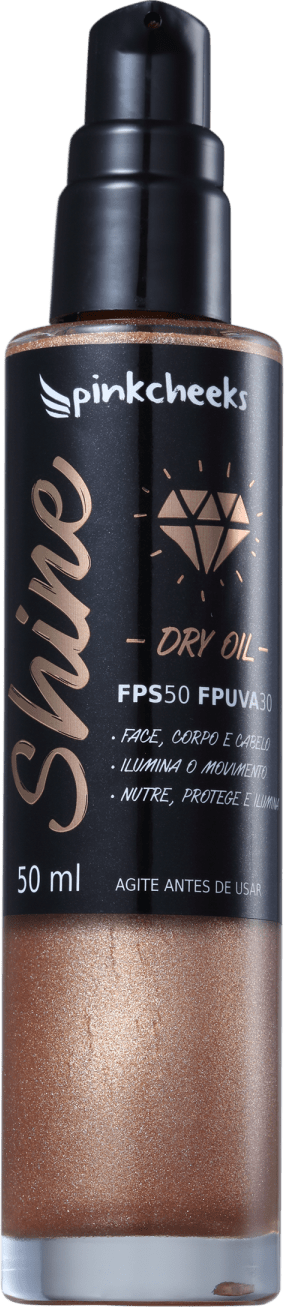 Pink Cheeks Shine Dry Oil FPS50 FPUVA30 - Óleo Iluminador com Filtro Solar 50ml