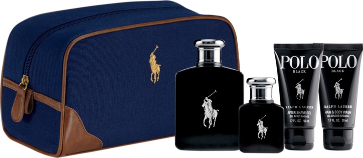 Conjunto Polo Black Ralph Lauren Masculino - Eau de Toilette 125ml + Eau de Toilette 40ml + Gel de Banho 50ml + Pós-Barba 50ml