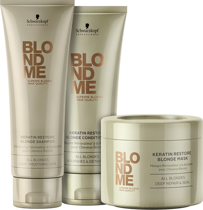 Schwarzkopf Professional BlondMe Keratin Restore All Blondes Trio Kit (3 Produtos)
