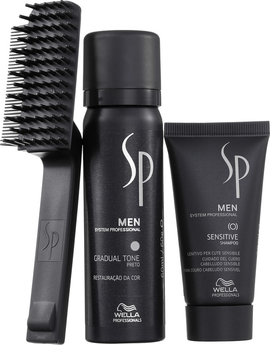 SP System Professional Men Gradual Tone Black Kit (2 Produtos + Escova Aplicadora)
