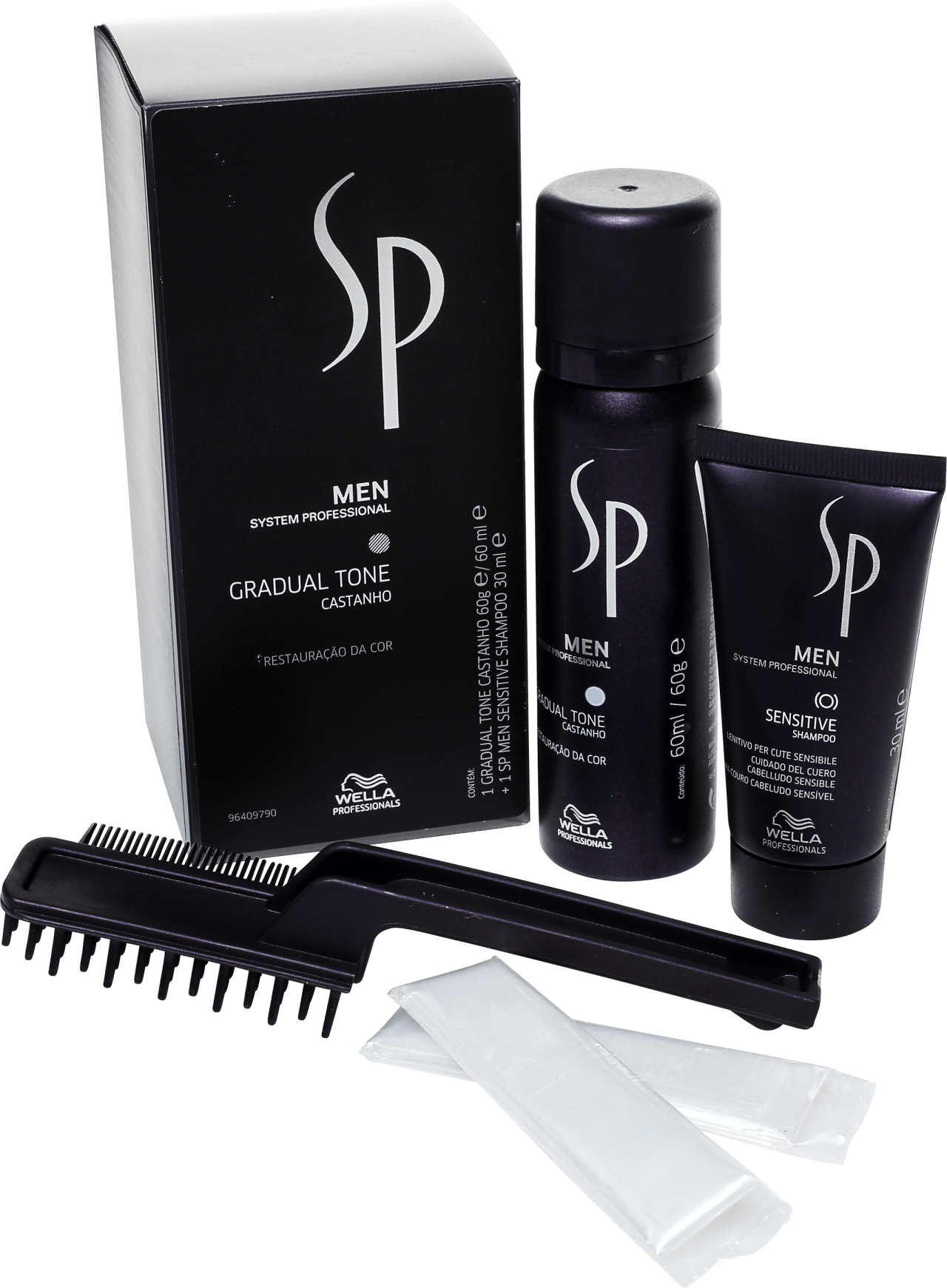 SP System Professional Men Gradual Tone Brown Kit (2 Produtos + Escova Aplicadora)