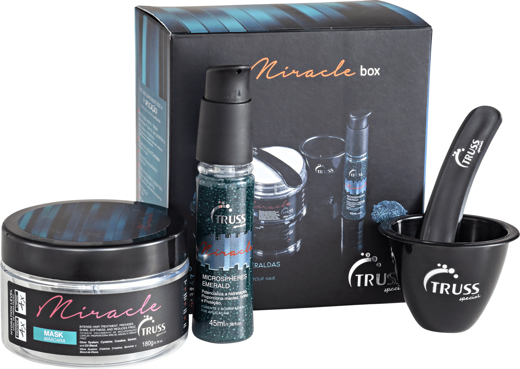 Truss Miracle Microspheres Emerald Kit (2 Produtos + Cumbuca + Espátula)