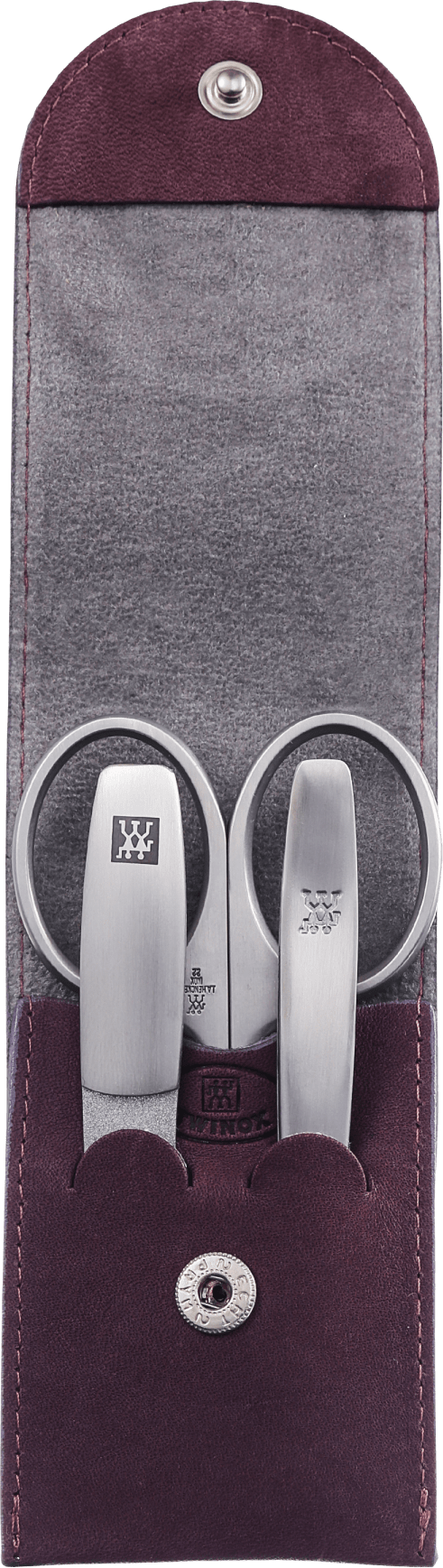 Tweezerman Estojo de Manicure Vinho de Bolso - 3 Produtos