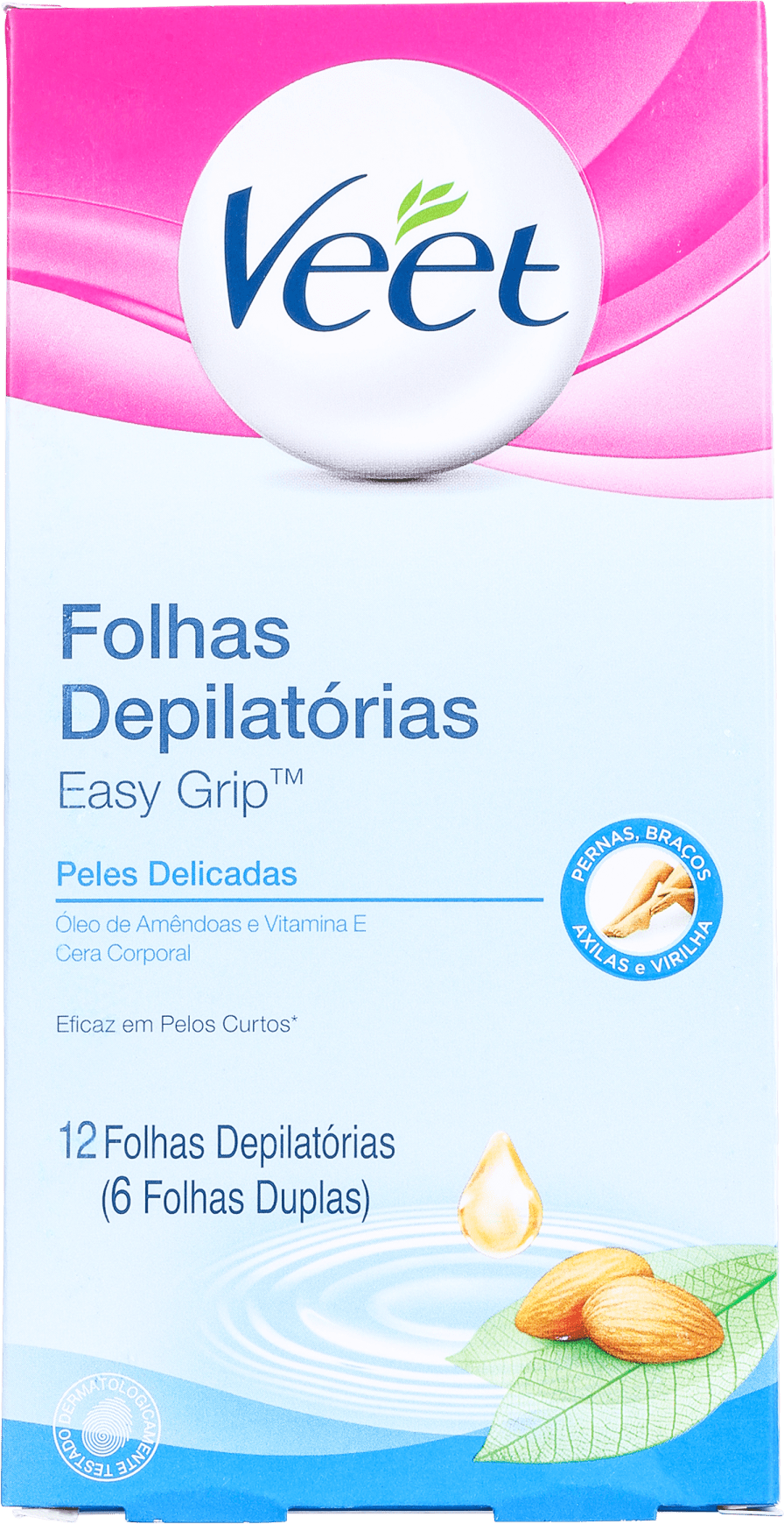 Veet Peles Delicadas - Folhas de Cera Corporal (12 unidades)
