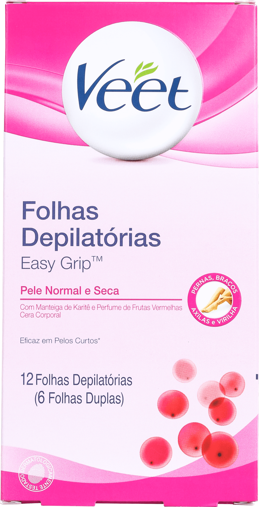 Veet Peles Normais a Secas - Folhas de Cera Corporal (12 unidades)