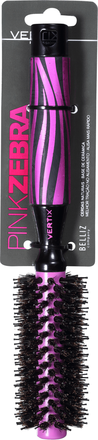 Vertix Pink Zebra Ceramic - Escova Cerâmica 19Mm