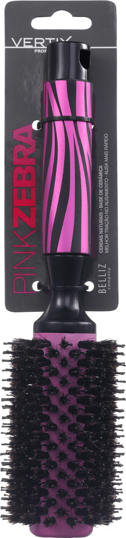 Vertix Pink Zebra Ceramic - Escova de Cerâmica 33mm