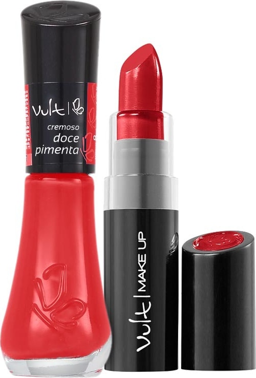 Kit Vult Make Up Batom Esmalte Doce Pimenta (2 produtos)