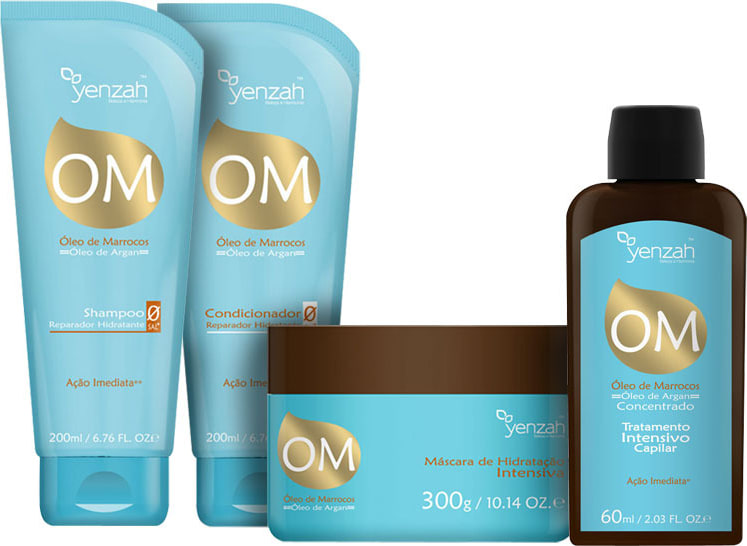 Yenzah Om Óleo de Marrocos Óleo de Argan Full Kit (4 Produtos)