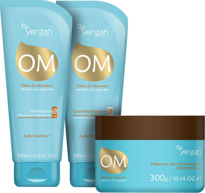 Yenzah Om Óleo de Marrocos Óleo de Argan Trio Kit (3 Produtos)