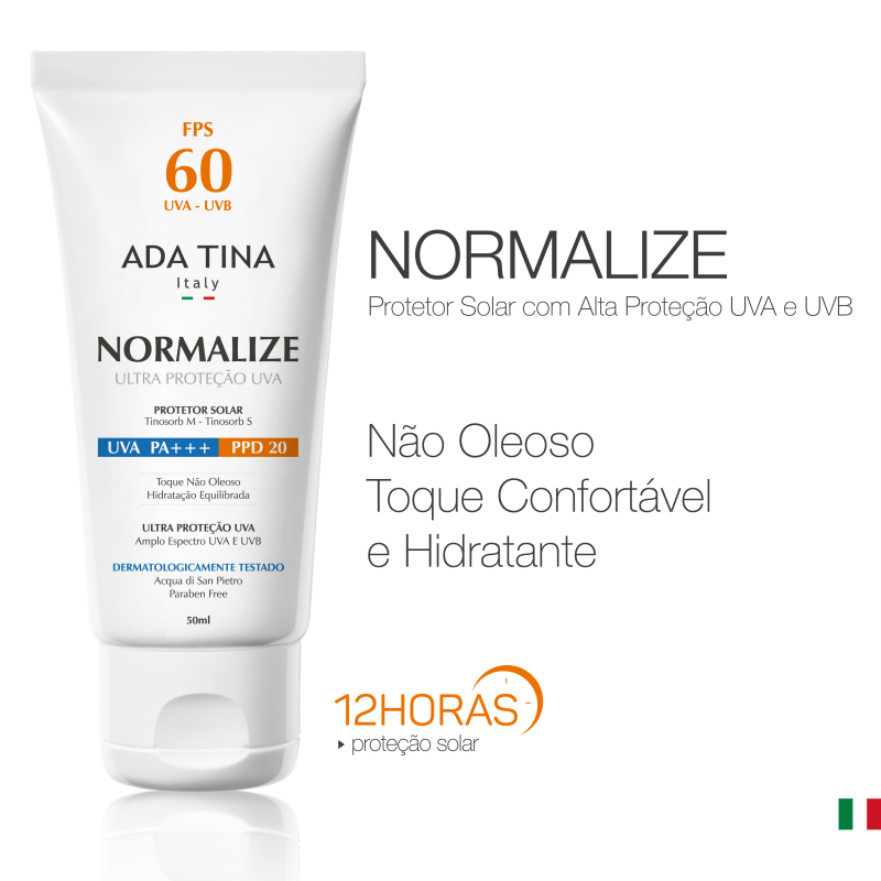 Ada Tina Normalize FPS 60 - Protetor Solar Facial 50ml