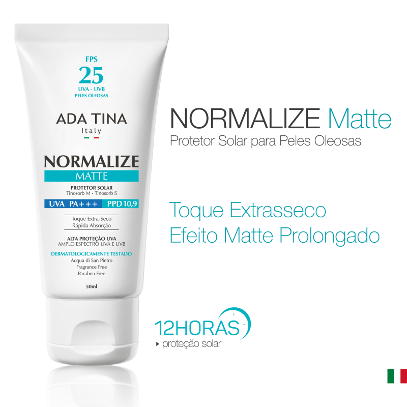 Ada Tina Normalize Matte FPS 25 - Protetor Solar Facial 50ml