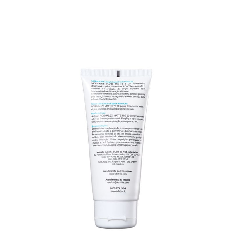 Ada Tina Normalize Matte FPS 50 - Protetor Solar Facial 50ml