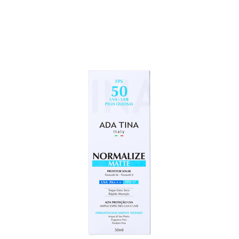 Ada Tina Normalize Matte FPS 50 - Protetor Solar Facial 50ml