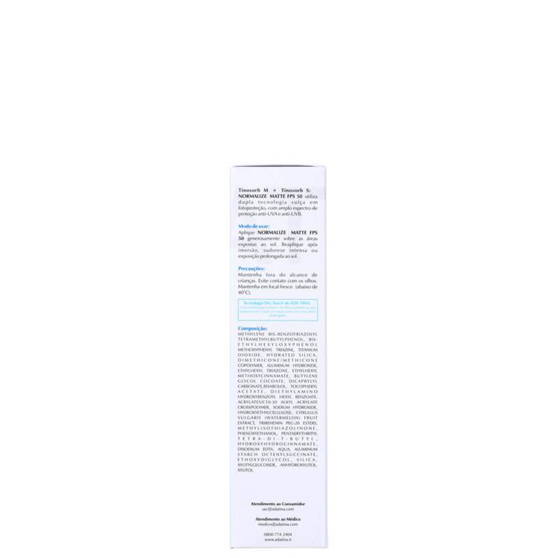 Ada Tina Normalize Matte FPS 50 - Protetor Solar Facial 50ml