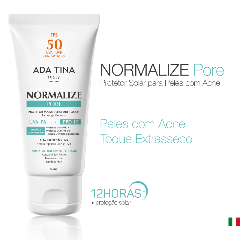 Ada Tina Normalize Pore FPS 50 - Protetor Solar Facial 50ml