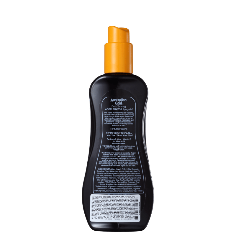Australian Gold Accelerator Dark Tanning Spray Gel Clear - Spray Bronzeador 237ml