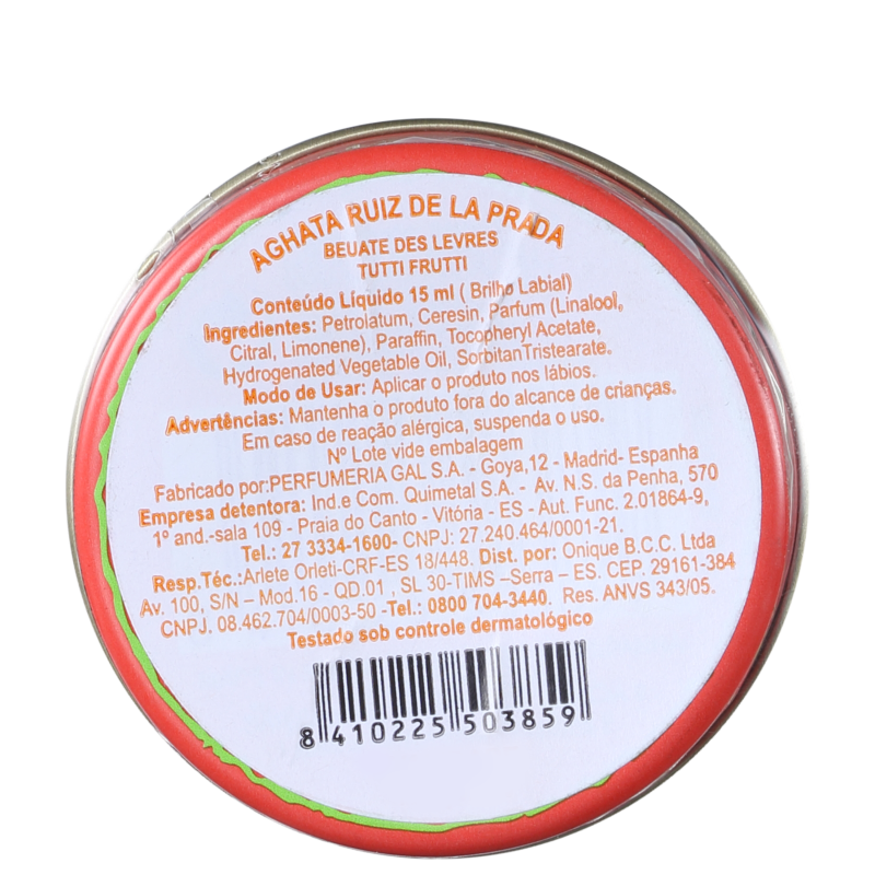 Agatha Ruiz de La Prada Tutti Frutti Beauté Des Lèvres - Brilho Labial 15ml