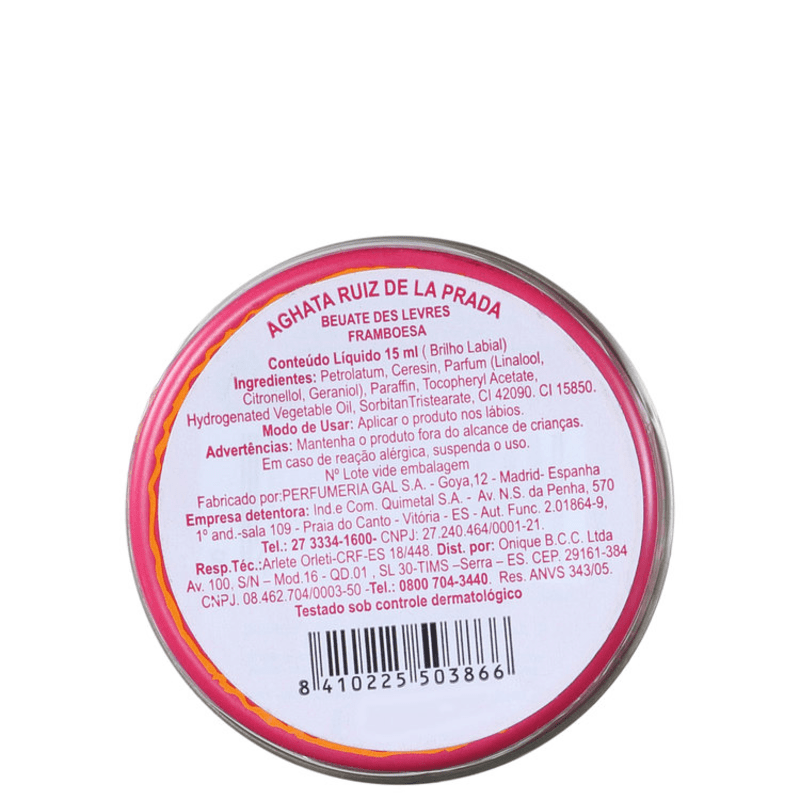 Agatha Ruiz de La Prada Beauté Des Lèvres Frambuesa - Brilho Labial 15ml