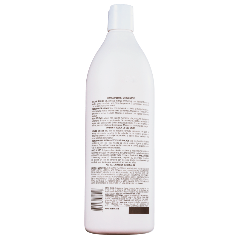 Matrix Biolage Sublime Oil Shampoo Com Micro-Óleos - Shampoo 1000ml