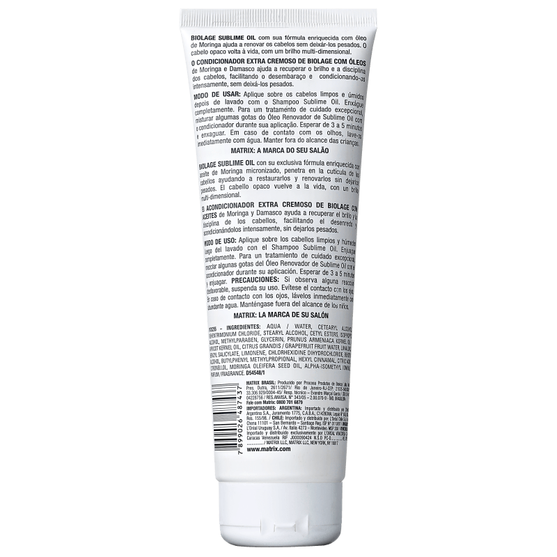 Matrix Biolage Sublime Oil Condicionador Extra Cremoso Com Óleos - Condicionador 250ml