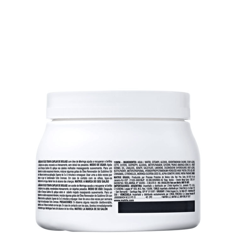 Matrix Biolage Sublime Oil Máscara de Óleo Terapia - Tratamento 500g