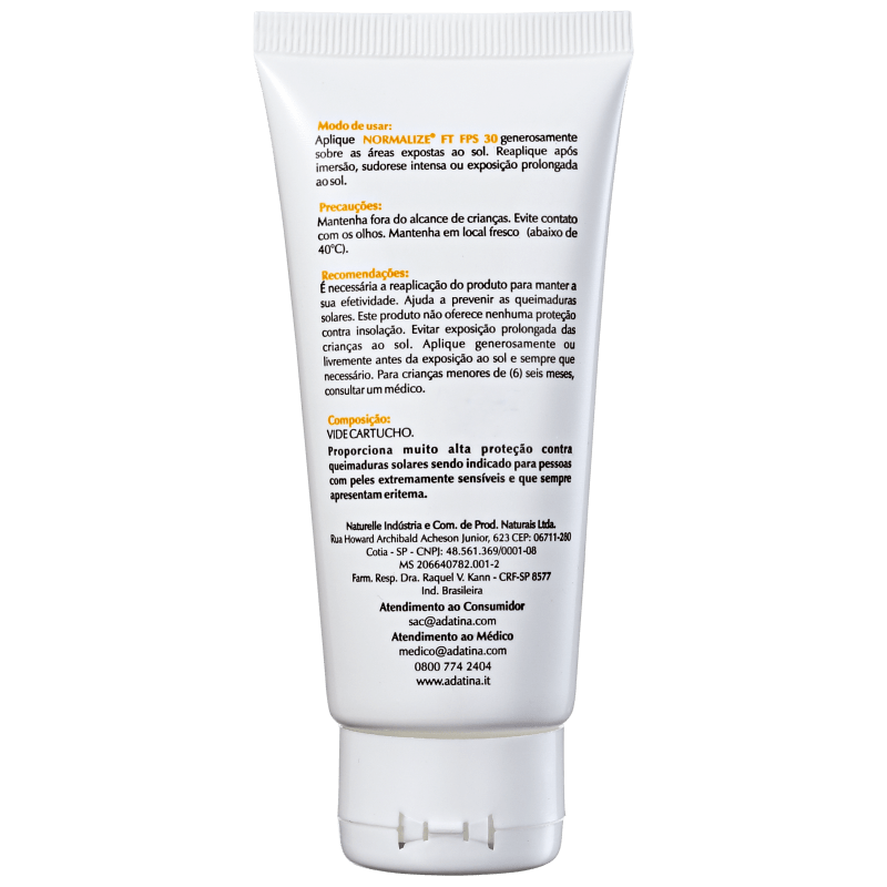Ada Tina Normalize Ft Luce Cor 10 FPS 30 - Protetor Solar com Cor 50ml