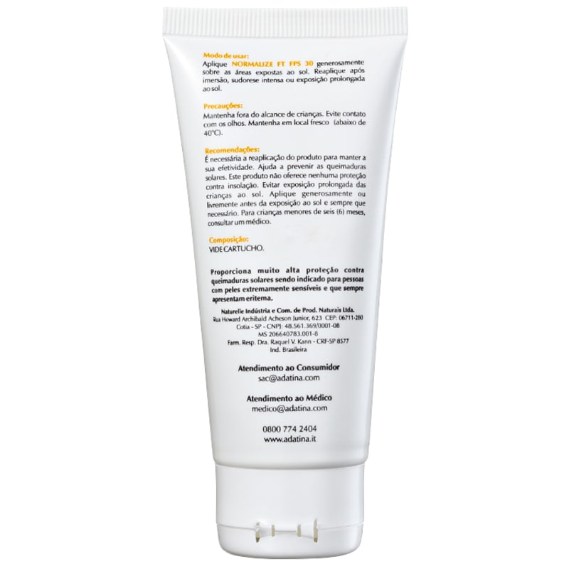 Ada Tina Normalize Ft Fondotinta Pelle Cor 20 FPS 30 - Protetor Solar com Cor 50ml