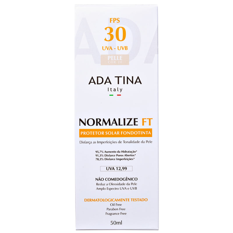 Ada Tina Normalize Ft Fondotinta Pelle Cor 20 FPS 30 - Protetor Solar com Cor 50ml