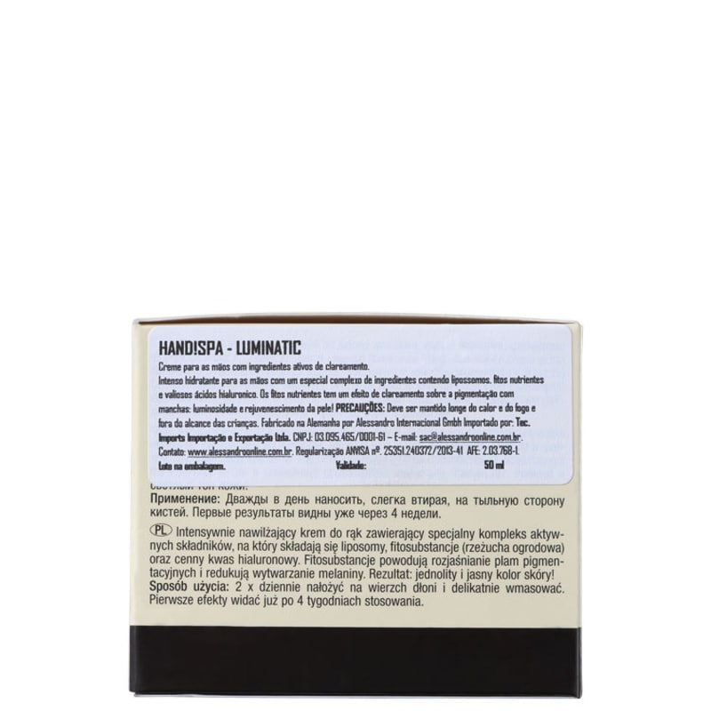 Alessandro Age Complex Luminatic - Creme Clareador para Mãos 50ml