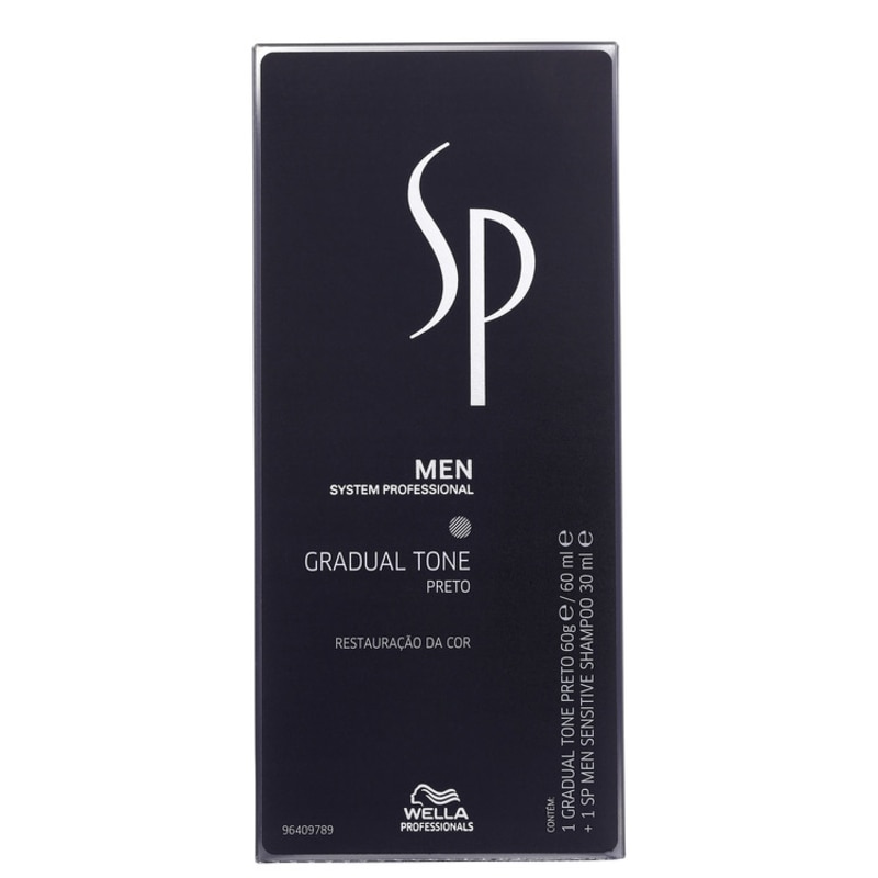 SP System Professional Men Gradual Tone Black Kit (2 Produtos + Escova Aplicadora)