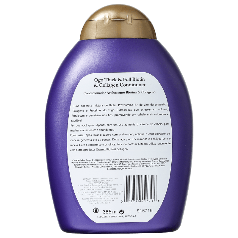 Organix Biotin & Collagen Conditioner - Condicionador 385ml