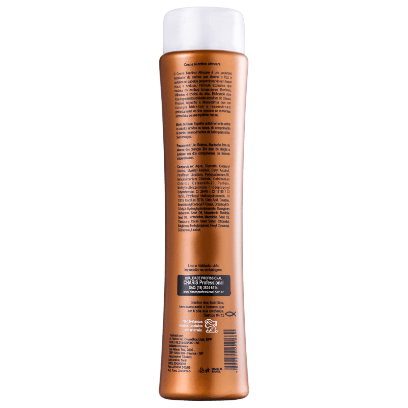 Charis Afrocare Creme Nutritivo Sem Enxague - Leave-In Modelador de Cachos 300ml