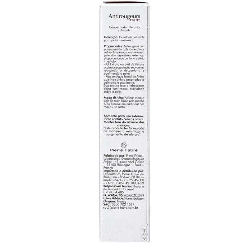 Avène Antirougeurs Fort Sain Concentré Rougeurs Installées - Creme Antivermelhidão 30ml