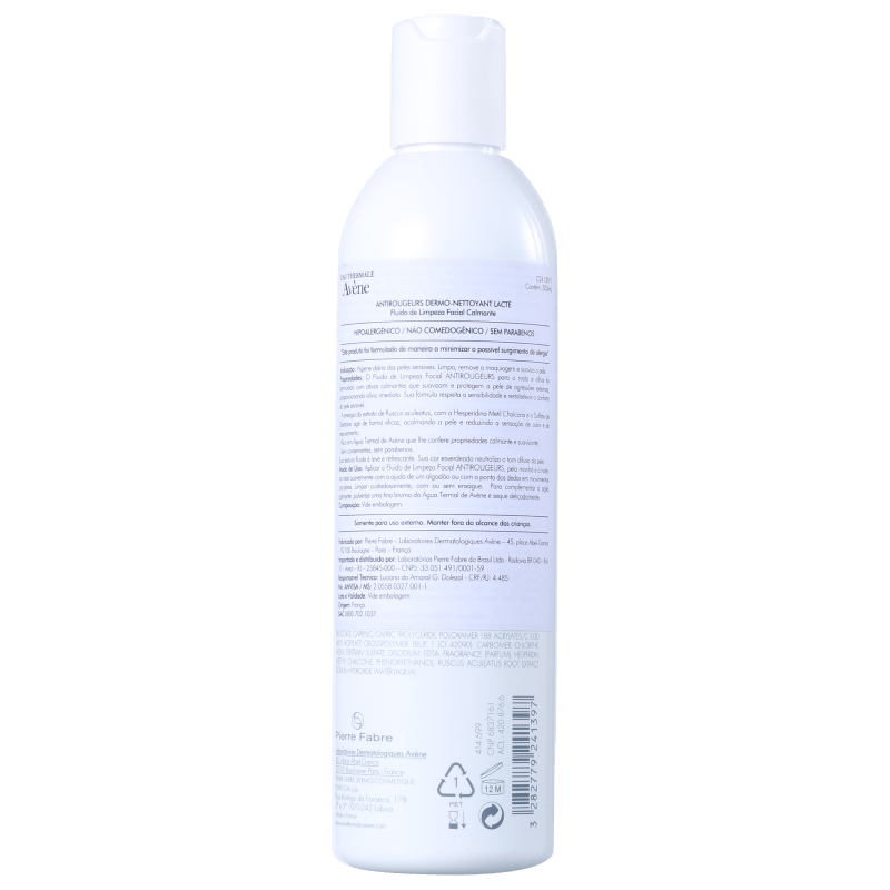 Avène Antirougeurs Dermo-Nettoyant Lacté - Leite de Limpeza Facial 300ml