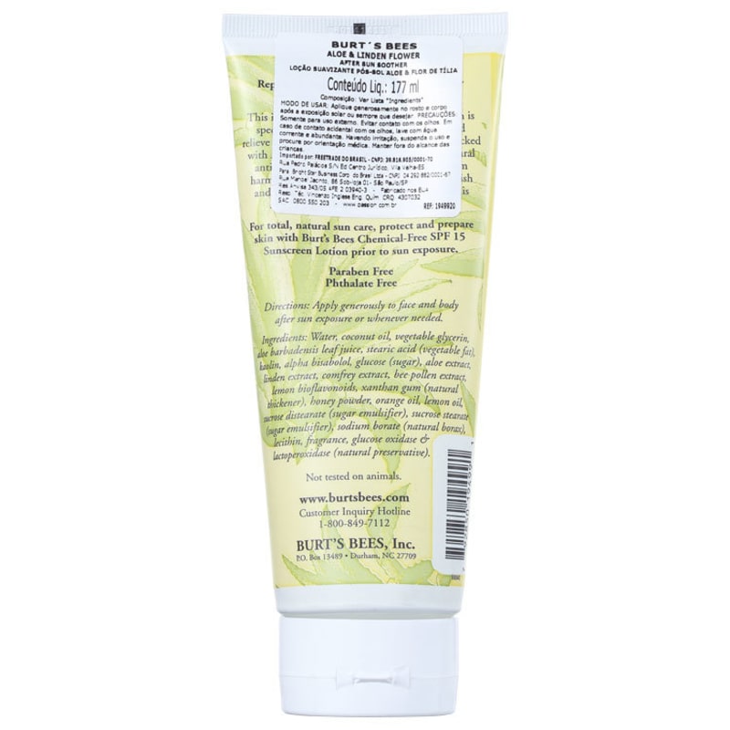 Burt's Bees Aloe & Linden Flower After Sun Soother - Pós-Sol 200g
