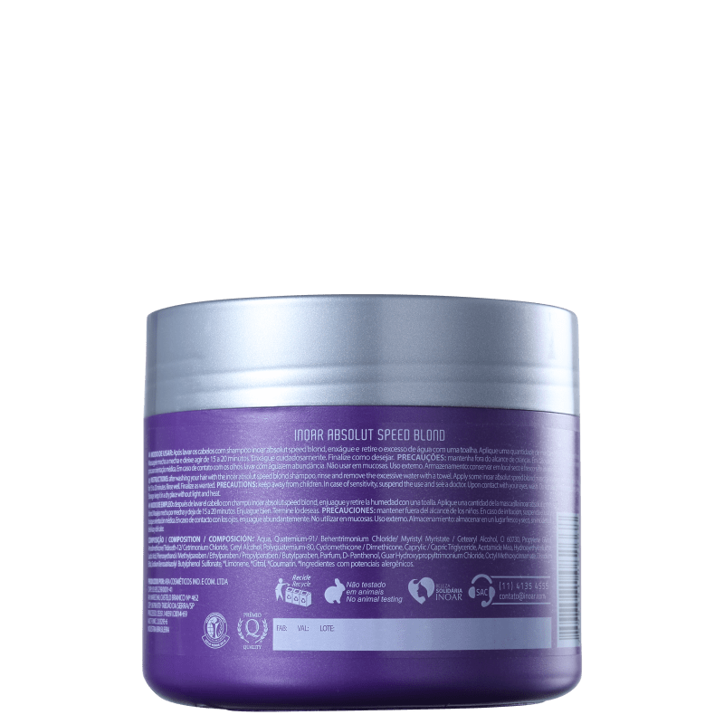 Inoar Absolut Speed Blond - Máscara Tonalizante 500g